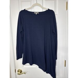 Joan Vass Studio Woman Navy Asymmetric Tunic 0X